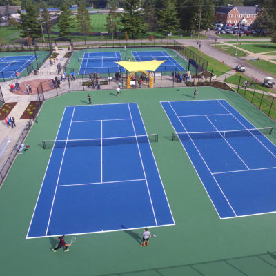 Attendees were able to play on the courts following the ceremony